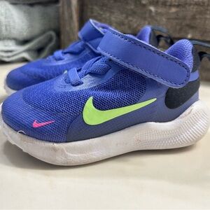 Nike Kids Purple and Neon Green Sneakers